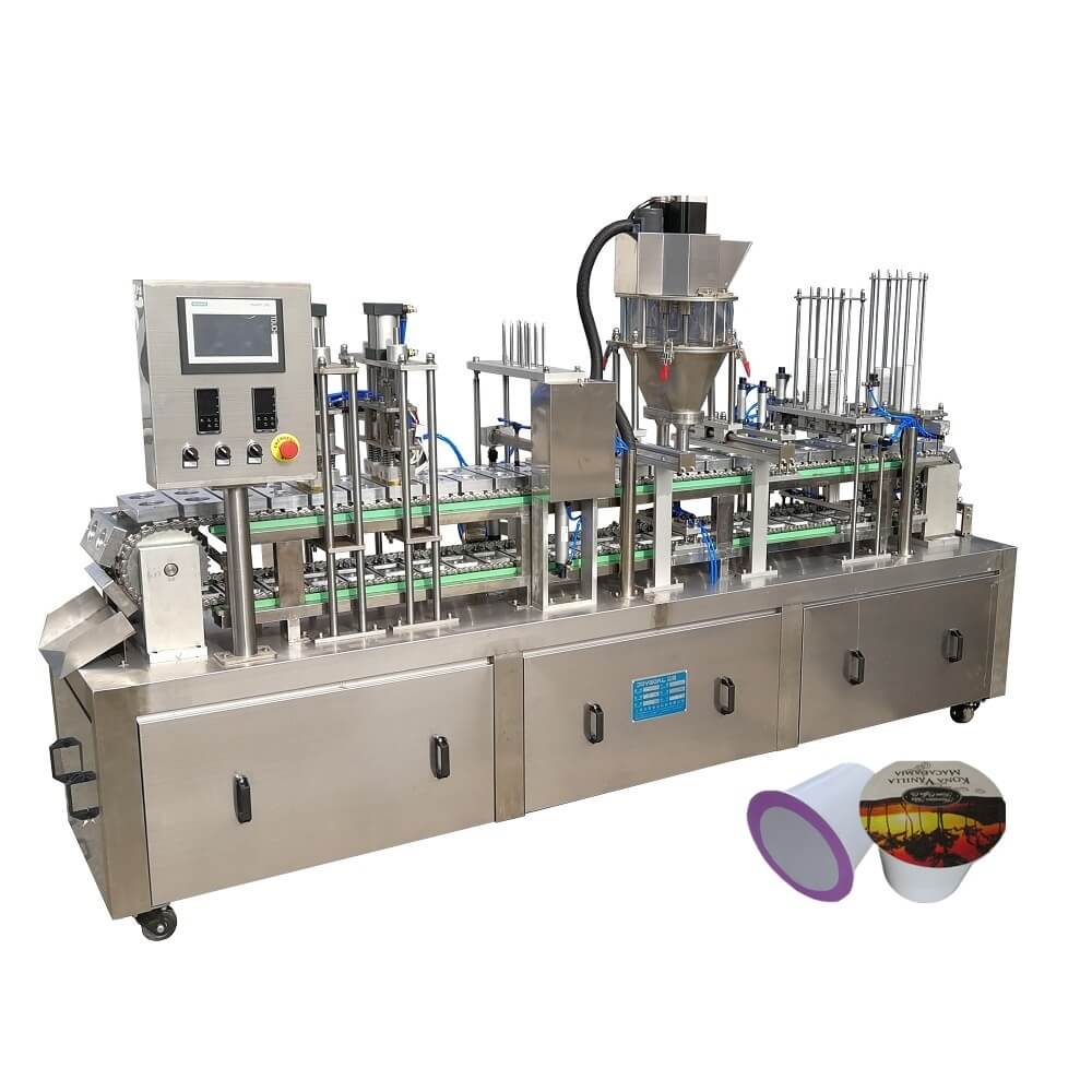 kfp-2 automatic coffee capsule filling and sealing machine for k-cup